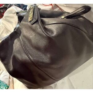 COACH Black Leather Satchel Shoulder Bag Designer Handbag Purse